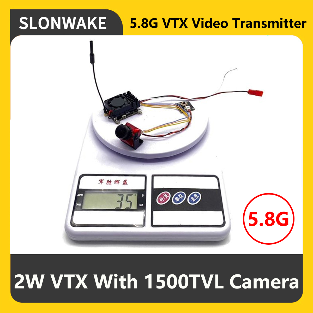 SLONWAKE 5.8G 2000mW Nadajnik  – Fpv Drone Camera recenzja i cena